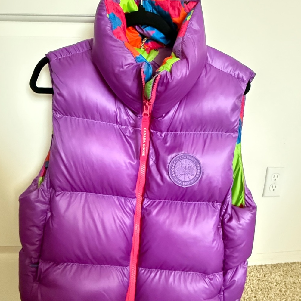 Purple Puffer Vest with Colorful Accents